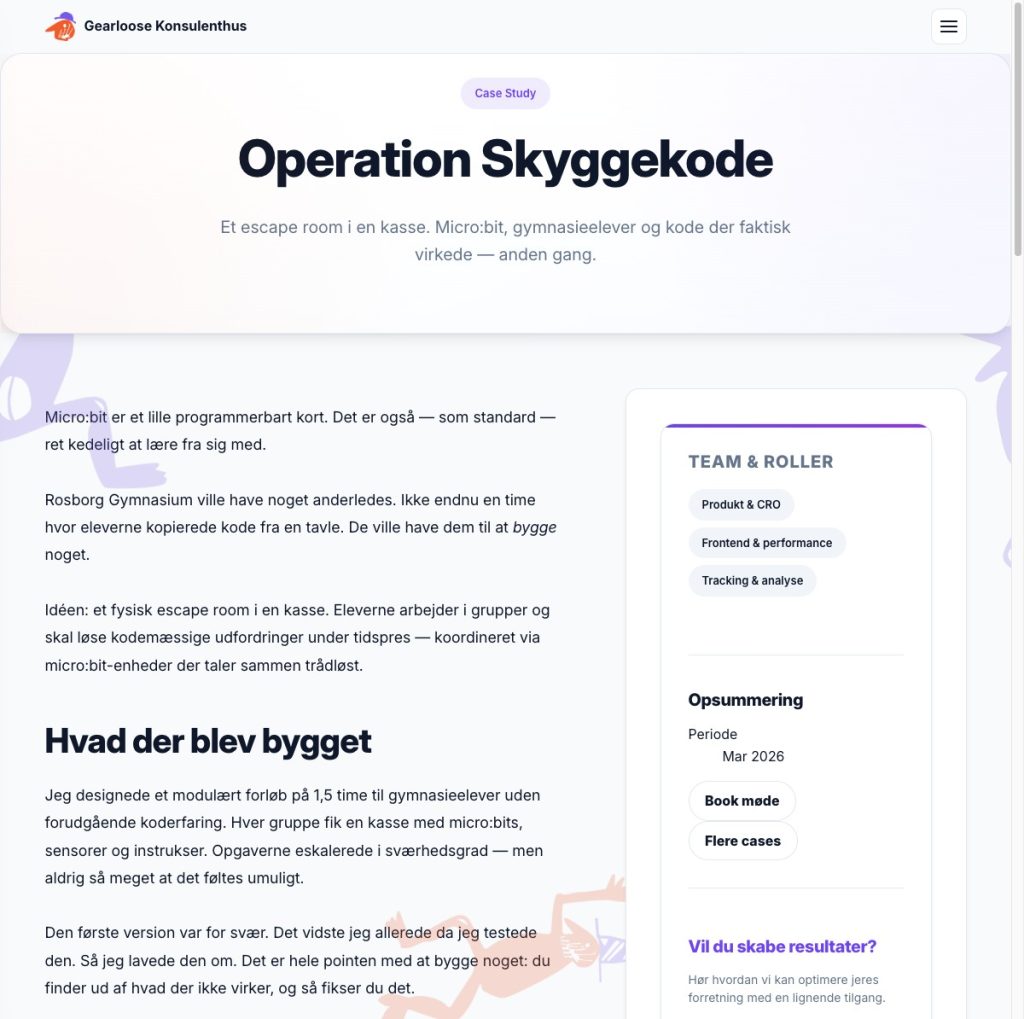 Operation Skyggekode — escape room med micro:bit